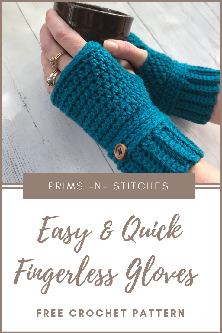 Easy And Quick Fingerless Gloves Prims N Stitches